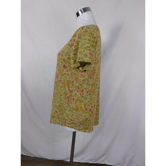 Old Navy Green Floral Scoop Neck Everywear Tee Boho Witch M - Picture 5 of 12